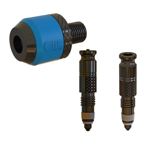 CLIK VALVE HI-FLOW CORES PRESTA STEMS CLIK PUMP ADAPTER SET<h6>プレスタステム用クリックバルブハイフローコア＆プレミアム クリック ポンプ ヘッド アダプター (アルミニウム)</h6>